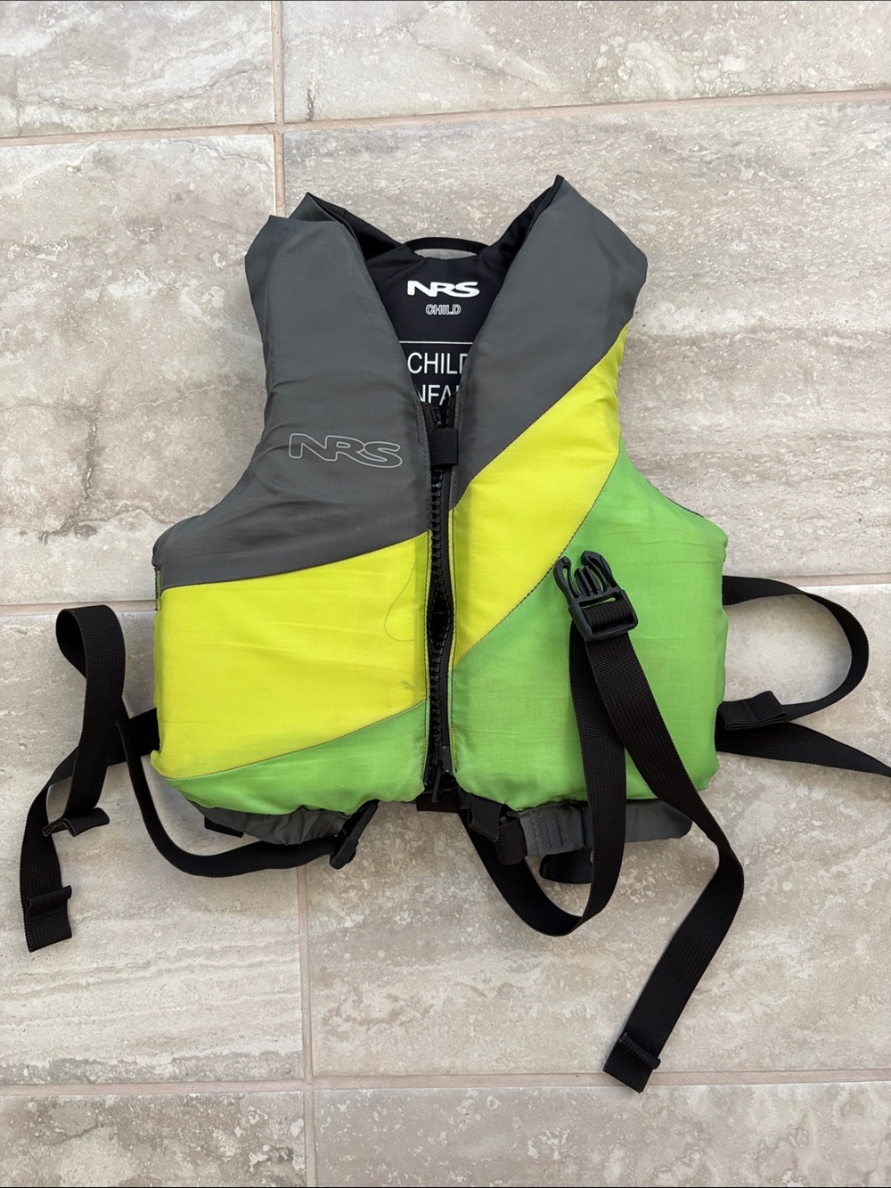 NRS Kids Life Jacket in Neon Yellow & Lime Green